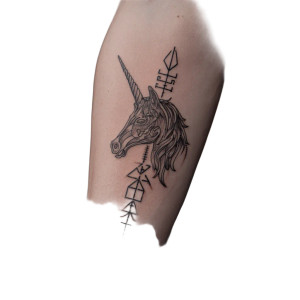 Nordic Unicorn Tattoo Vinyl Car Decal Sticker – Waterproof & UV-Resistant 3.4133333333333336" Nordic Unicorn Tattoo Vinyl Car Decal Sticker – Waterproof & UV-Resistant 3.4133333333333336"