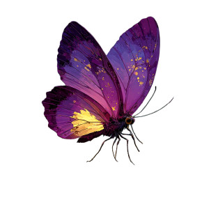 Purple Butterfly V4 Vinyl Car Decal Sticker – Waterproof & UV-Resistant 6.826666666666667"