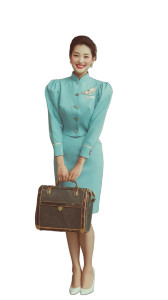 Retro Korean Stewardess Vinyl Car Decal Sticker – Waterproof & UV-Resistant 9.706666666666667"
