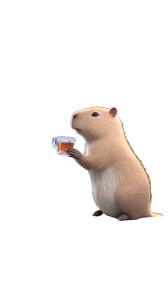 Capybara Tea Time Vinyl Car Decal Sticker – Waterproof & UV-Resistant 9.706666666666667"