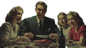 Creepy Family Dinner Vinyl Car Decal Sticker – Waterproof & UV-Resistant 5.4