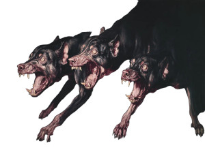 Cerberus Abstract Horror Vinyl Car Decal Sticker – Waterproof & UV-Resistant 3.0933333333333333"