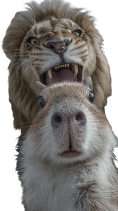 Terrified Capybara Selfie Vinyl Car Decal Sticker – Waterproof & UV-Resistant 4.8533333333333335"