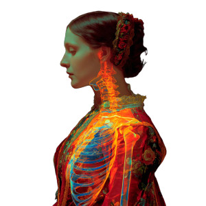 Neon Skeleton Beauty Vinyl Car Decal Sticker – Waterproof & UV-Resistant 3.4133333333333336"