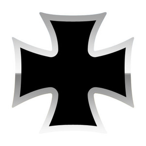 Black Chrome Iron Cross Decal Set | Look Of Steel & Chrome Emblems, Extreme Style Black Chrome Iron Cross Decal Set | Look Of Steel & Chrome Emblems, Extreme Style