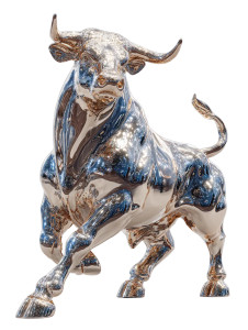Silver Chrome Bull Vinyl Car Decal Sticker – Waterproof & UV-Resistant 8.213333333333333" Silver Chrome Bull Vinyl Car Decal Sticker – Waterproof & UV-Resistant 8.213333333333333"