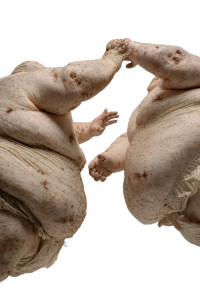 Floating Obese Figures Vinyl Car Decal Sticker – Waterproof & UV-Resistant 4.4