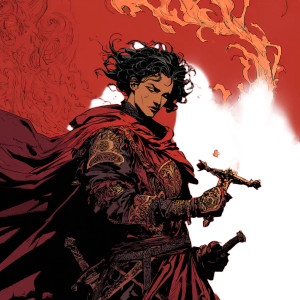 Flaming Warrior Portrait Vinyl Car Decal Sticker – Waterproof & UV-Resistant 6.826666666666667"