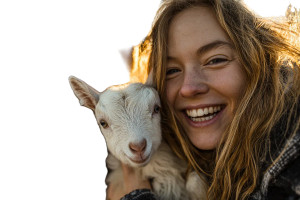 Joyful Couple With Goat Vinyl Car Decal Sticker – Waterproof & UV-Resistant 2.986666666666667" Joyful Couple With Goat Vinyl Car Decal Sticker – Waterproof & UV-Resistant 2.986666666666667"