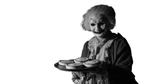 Terrifying Pie Woman Vinyl Car Decal Sticker – Waterproof & UV-Resistant 2.72"