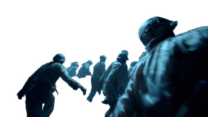 Zombie War Scene Vinyl Car Decal Sticker – Waterproof & UV-Resistant 2.72"