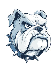 Bulldog Mascot Logo Vinyl Car Decal Sticker – Waterproof & UV-Resistant 8.213333333333333"