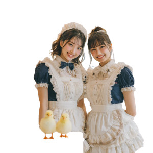 Maid Cafe Duo Vinyl Car Decal Sticker – Waterproof & UV-Resistant 3.4133333333333336"