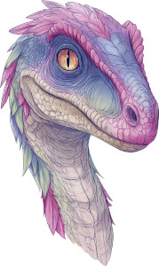 Feathered Velociraptor Head Vinyl Car Decal Sticker – Waterproof & UV-Resistant 4.746666666666667"