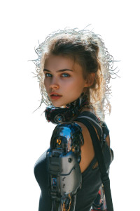 Cyborg Girl V7 Vinyl Car Decal Sticker – Waterproof & UV-Resistant 8.96"