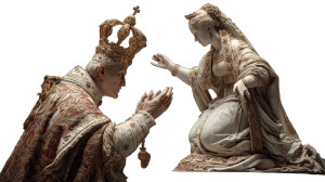 Pope With Mary Vinyl Car Decal Sticker – Waterproof & UV-Resistant 2.72"