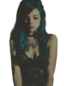 Blue-Haired Woman V13 Vinyl Car Decal Sticker – Waterproof & UV-Resistant 8.213333333333333"