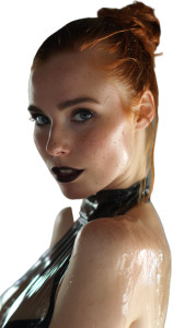 Futuristic Redhead Model Vinyl Car Decal Sticker – Waterproof & UV-Resistant 4.8533333333333335"