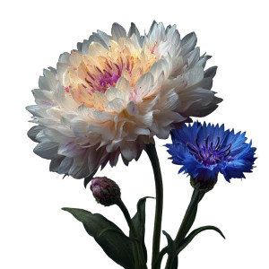 Aster And Cornflower Vinyl Car Decal Sticker – Waterproof & UV-Resistant 3.4133333333333336"