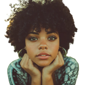 Cute Afro Girl Vinyl Car Decal Sticker – Waterproof & UV-Resistant 6.826666666666667"