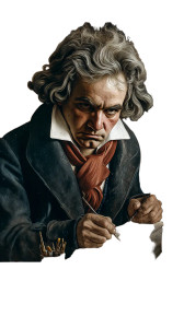 Beethoven Portrait V10 Vinyl Car Decal Sticker – Waterproof & UV-Resistant 4.8533333333333335"