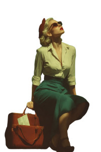 Elegant 1940S Woman V4 Vinyl Car Decal Sticker – Waterproof & UV-Resistant 8.96"