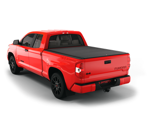 Expandable Stretch Tonneau Cover for Toyota Tundra | Soft Roll-Up, Non-Lockable, Matte Black