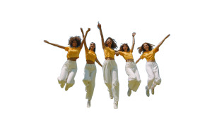 Jumping Women Seaside Vinyl Car Decal Sticker – Waterproof & UV-Resistant 2.72"