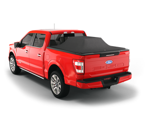Stretch to Fit F-150 2015-2020 | Expandable Soft Roll-Up Tonneau Cover | Matte Black