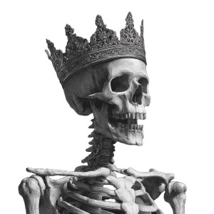 Skeleton With Crown Vinyl Car Decal Sticker – Waterproof & UV-Resistant 6.826666666666667"