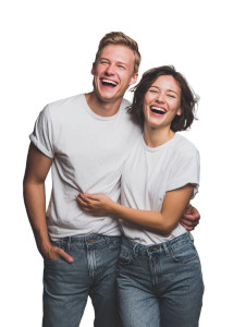 Laughing Couple Vinyl Car Decal Sticker – Waterproof & UV-Resistant 8.213333333333333" Laughing Couple Vinyl Car Decal Sticker – Waterproof & UV-Resistant 8.213333333333333"