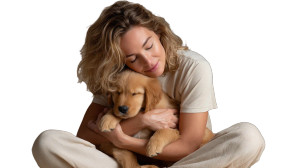 Woman With Puppy V4 Vinyl Car Decal Sticker – Waterproof & UV-Resistant 5.4