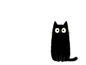 Black Cartoon Cat V5 Vinyl Car Decal Sticker – Waterproof & UV-Resistant 3.0933333333333333"