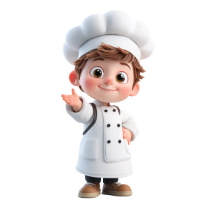 Cute Young Chef V2 Vinyl Car Decal Sticker – Waterproof & UV-Resistant 3.4133333333333336"