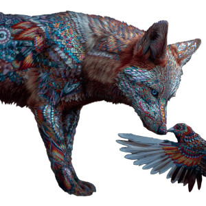 Iridescent Red Wolf Vinyl Car Decal Sticker – Waterproof & UV-Resistant 3.4133333333333336"