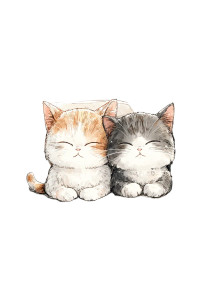 Sleeping Anime Cats Vinyl Car Decal Sticker – Waterproof & UV-Resistant 8.746666666666666"