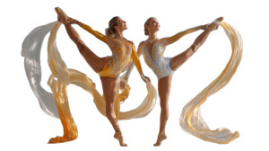 Graceful Gymnasts Duo Vinyl Car Decal Sticker – Waterproof & UV-Resistant 2.72"