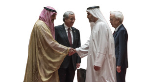 Diplomatic Handshake V7 Vinyl Car Decal Sticker – Waterproof & UV-Resistant 2.72"