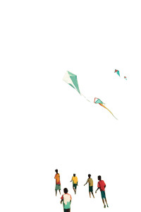 Boys Flying Kites V2 Vinyl Car Decal Sticker – Waterproof & UV-Resistant 8.96"