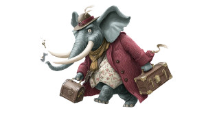 Whimsical Elephant Burglar Vinyl Car Decal Sticker – Waterproof & UV-Resistant 2.72"
