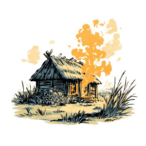 Burning Hut Vinyl Car Decal Sticker – Waterproof & UV-Resistant 3.4133333333333336" Burning Hut Vinyl Car Decal Sticker – Waterproof & UV-Resistant 3.4133333333333336"