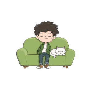 Ghibli Sleep Scene Vinyl Car Decal Sticker – Waterproof & UV-Resistant 3.4133333333333336"