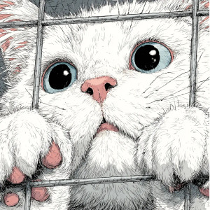 Thirsty Kitten Vinyl Car Decal Sticker – Waterproof & UV-Resistant 3.4133333333333336"