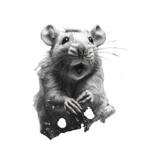 Stylized Rat Collage Vinyl Car Decal Sticker – Waterproof & UV-Resistant 3.4133333333333336"
