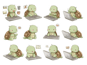 Tortoise Typing Stickers Vinyl Car Decal Sticker – Waterproof & UV-Resistant 6.1866666666666665"