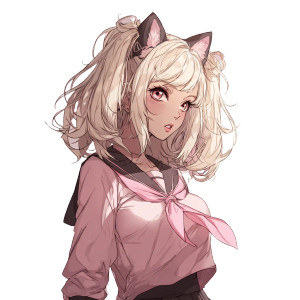 Cute Cat Girl V10 Vinyl Car Decal Sticker – Waterproof & UV-Resistant 3.4133333333333336"