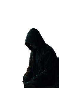 Hooded Figure V14 Vinyl Car Decal Sticker – Waterproof & UV-Resistant 8.96"