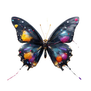 Colorful Black Butterfly Vinyl Car Decal Sticker – Waterproof & UV-Resistant 6.826666666666667"