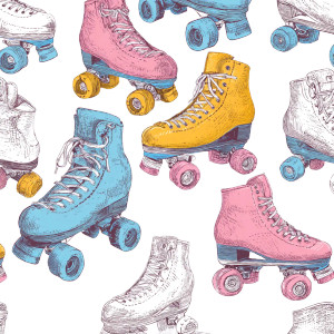 Retro Roller Skates Vinyl Car Decal Sticker – Waterproof & UV-Resistant 3.4133333333333336"