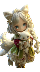 Anime Fox Girl V12 Vinyl Car Decal Sticker – Waterproof & UV-Resistant 9.706666666666667"